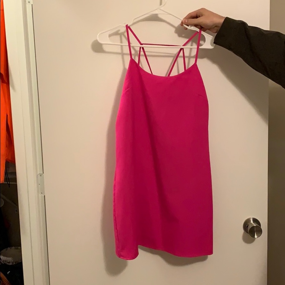Hot pink mini dress